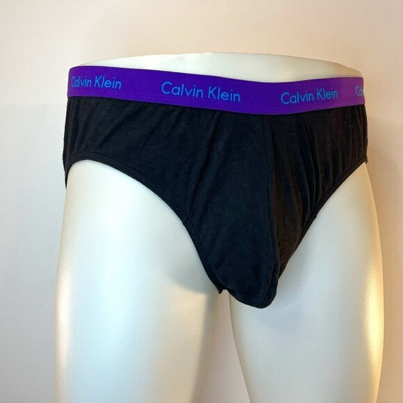 Calvin Klein Men's Purple Waistband Pro Stretch Black Brief - Size XL - NWT - Picture 1 of 3